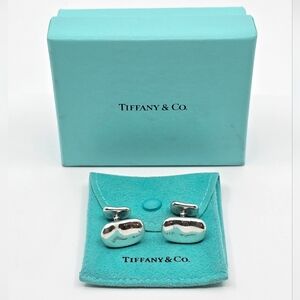 Tiffany & Co. Elsa Peretti Sterling Silver Large Bean Cufflinks